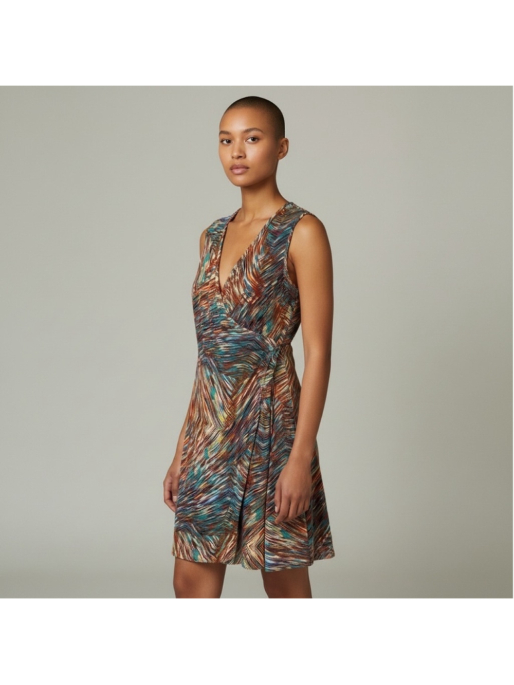 Shoreline Brown and Orange Ruched Mini Sundress S/M - CO China